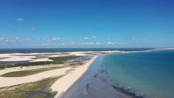 Widok Wydm Jericoacoara Plaży Brazylia Park Narodowy Północno Wschodniej Widok — Wideo stockowe