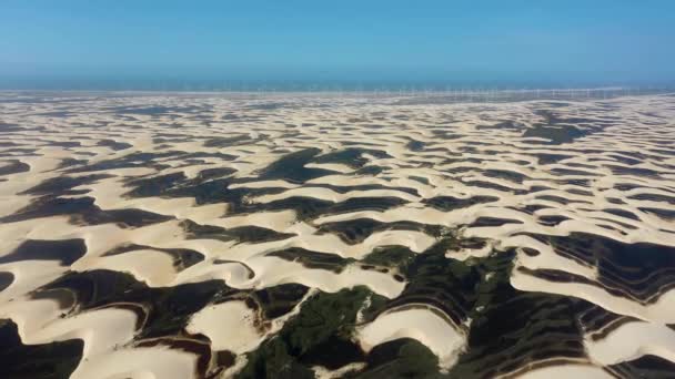 Exotická Destinace Národním Parku Lencois Maranhenses Pohled Písečné Duny Exotická — Stock video