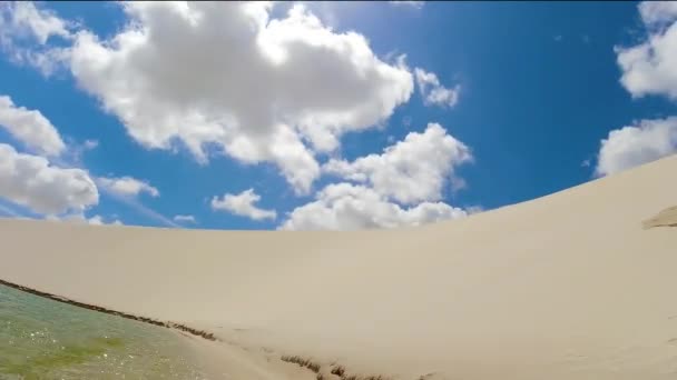 Lencois Maranhenses Maranhenses Brasil Cena Deserto Dunas Areia Lencois Maranhenses — Vídeo de Stock