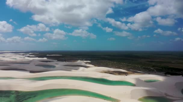 Tropical Scene Summer Lenois Maranhenses Dunes Maranhao Brazil Tropical Scene — Stock Video