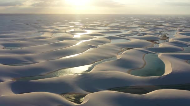 Dunas Deserto Nas Lagoas Lenois Maranhenses Maranhense Brasil Dunas Deserto — Vídeo de Stock