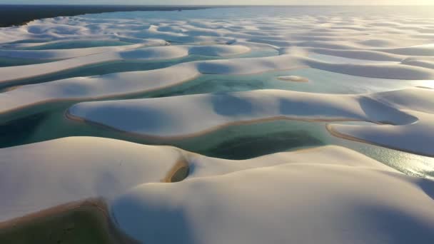 Пустельні Дюни Лагун Lenois Maranhenses Maranhao Brazil Desert Dunes Lenois — стокове відео