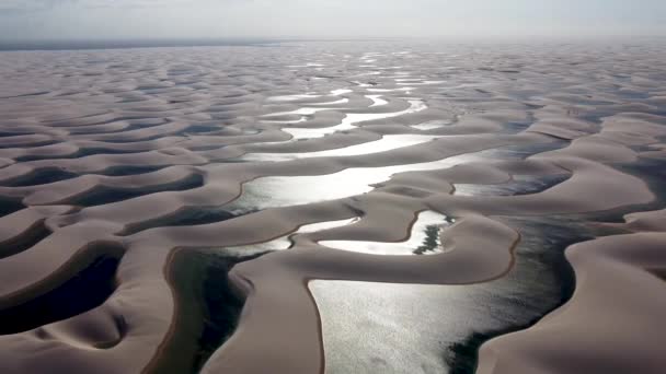 Dune Del Deserto Nelle Lagune Lenois Maranhenses Maranhao Brasile Dune — Video Stock