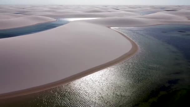 Dunas Deserto Nas Lagoas Lenois Maranhenses Maranhense Brasil Dunas Deserto — Vídeo de Stock