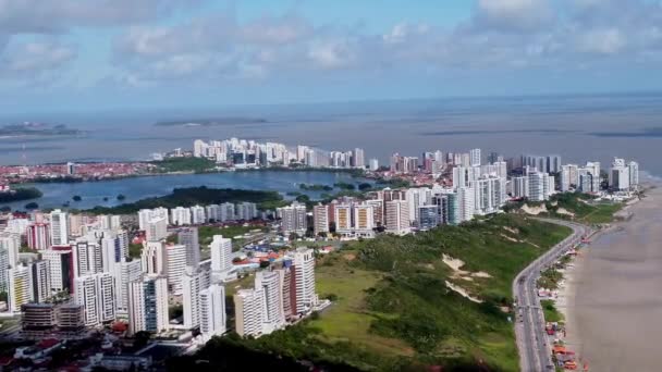 Paesaggio Urbano Della Scena Lagunare Nella Città San Luis Maranhao — Video Stock