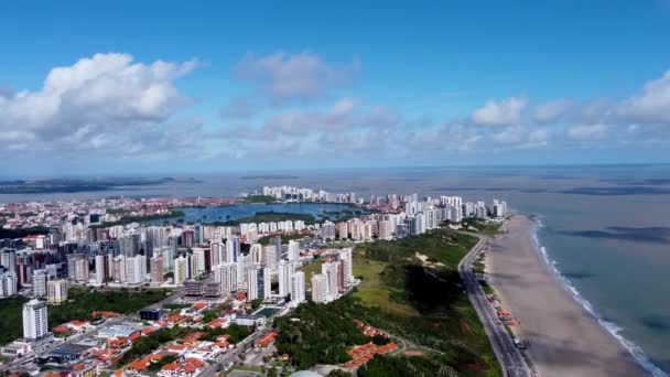 Paesaggio Urbano Della Scena Lagunare Nella Città San Luis Maranhao — Video Stock