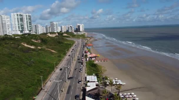 Морской Пейзаж Сан Луиса Маранхао Бразилия Город Пляжных Страшилок Мыс — стоковое видео