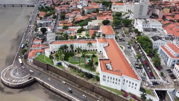 Edificios Históricos Ciudad Sao Luis Maranhao Brasil Paisaje Urbano Avenida — Vídeo de stock