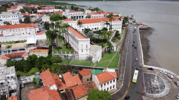 Prédios Históricos Cidade São Luis Maranhão Brasil Cityscape Coastal Avenue — Vídeo de Stock