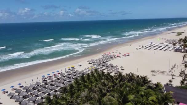 Downtown Scene Van Fortaleza Strand Ceara Brazilië Gebouwen Uitzicht Kust — Stockvideo