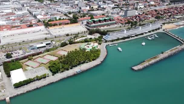 Puerto Playa Fortaleza Ceara Brasil Paisaje Marino Bahía Costera Escena — Vídeos de Stock