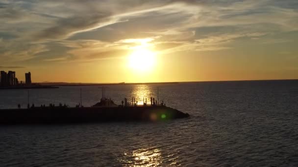 Scena Golfului Apus Soare Plaja Din Orașul Fortaleza Ceara Brazilia — Videoclip de stoc