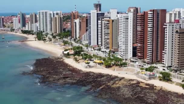 Scena Sulla Spiaggia Della Città Fortaleza Ceara Brasile Vista Sul — Video Stock