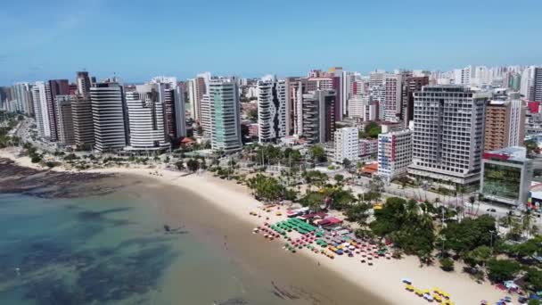 Vedere Malul Mării Future Beach Oraș Fortaleza Ceara Brazilia Vedere — Videoclip de stoc