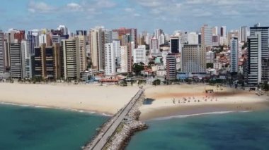 Fortaleza sahilinin şehir merkezi manzarası, Ceara, Brezilya. Coastal Bulvarı manzarası. Fortaleza Sahili, Ceara, Brezilya şehir merkezi manzarası. Coastal Bulvarı manzarası. Fortaleza Sahili, Ceara, Brezilya şehir merkezi manzarası. Coastal Avenue sahnesi.