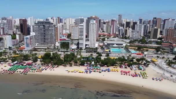 Escena Playa Ciudad Fortaleza Ceara Brasil Escena Playa Ciudad Fortaleza — Vídeo de stock