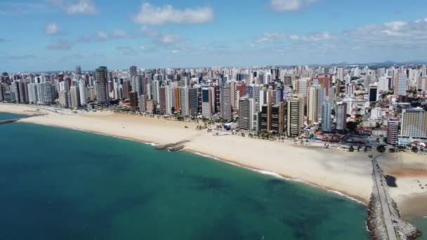 Fortaleza Plajı Ceara Brezilya Nın Deniz Manzarası Fortaleza Plajı Ceara — Stok video