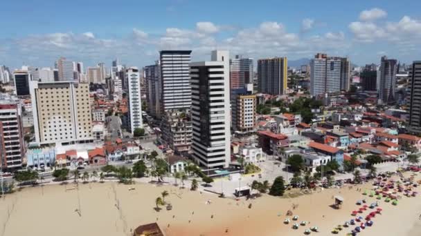 Küstenlandschaft Meer Fortaleza Ceara Brasilien Stadtbild Mit Blick Auf Den — Stockvideo