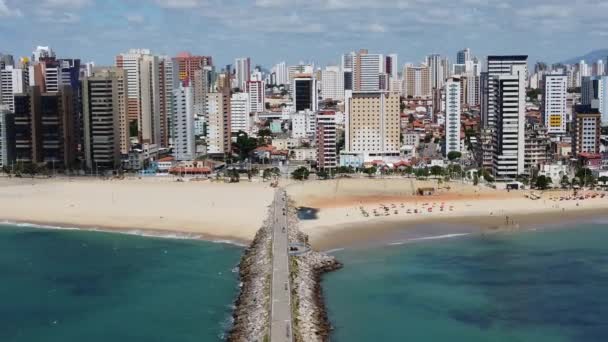 Vistas Centro Playa Fortaleza Ceara Brasil Vista Del Centro Playa — Vídeo de stock
