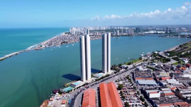 Uitzicht Het Stadsleven Van Recife Pernambuco Brazilië Stadsdeel Scene Uitzicht — Stockvideo