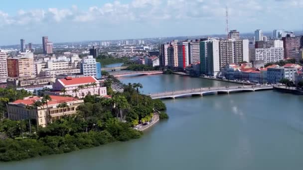 Sahildeki Recife Pernambuco Brezilya Manzarası Şehir Merkezi Sahnesi Sahildeki Recife — Stok video