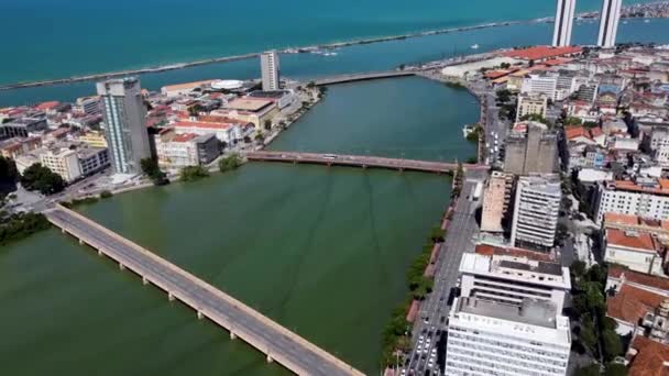 Kuststaden Utsikt Över Recife Pernambuco Brasilien Stadsdelsscenen Kuststaden Utsikt Över — Stockvideo