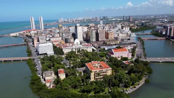 Downtown Scen Recife Stad Pernambuco Brasilien Cityscape View Downtown Scen — Stockvideo