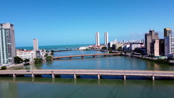Cenário Centro Cidade Recife Pernambuco Brasil Vista Cidade Cena Baixa — Vídeo de Stock