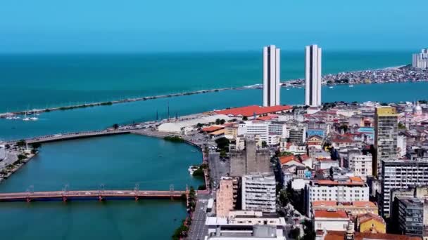 Cenário Centro Cidade Recife Pernambuco Brasil Vista Cidade Cena Baixa — Vídeo de Stock