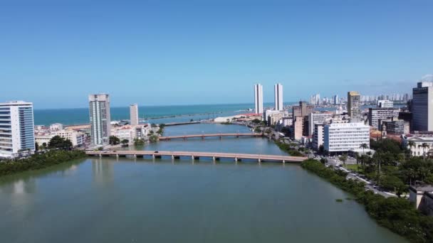 Vista Cidade Recife Capital Pernambuco Brasil Paisagem Centro Cidade Vista — Vídeo de Stock