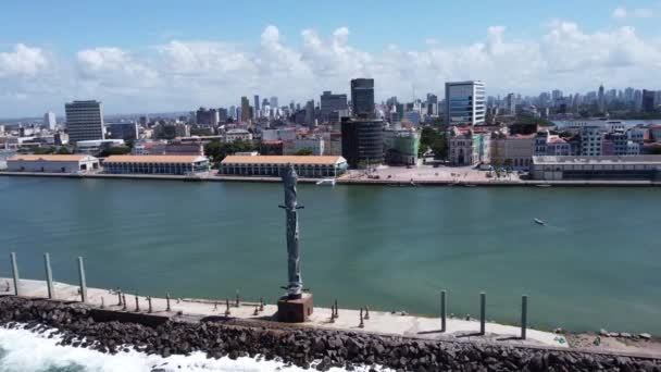 Cityscape Downtown Recife Pernambuco Brazil Okresní Městská Scéna Cityscape Centra — Stock video