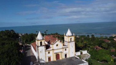 Olinda City, Pernambuco, Brezilya 'daki katedral sahnesi. Ortaçağ kilisesi manzaralı. Olinda City, Pernambuco, Brezilya 'daki katedral sahnesi. Ortaçağ kilisesi manzaralı. Olinda City, Pernambuco, Brezilya 'daki katedral sahnesi. Ortaçağ kilise görüşü.
