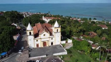 Olinda sahil kenti, Pernambuco, Brezilya 'daki tarihi kilise sahnesinin dönüm noktası. Olinda sahil kenti, Pernambuco' daki tarihi kilise sahnesinin simgesi. Olinda sahil kenti, Pernambuco, Brezilya 'daki tarihi kilise sahnesinin simgesi..