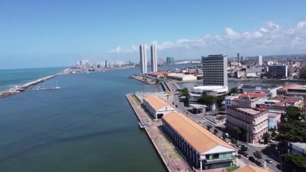 Cityscape Στο Κέντρο Της Πόλης Στο Recife Pernambuco Βραζιλία Περιοχή — Αρχείο Βίντεο
