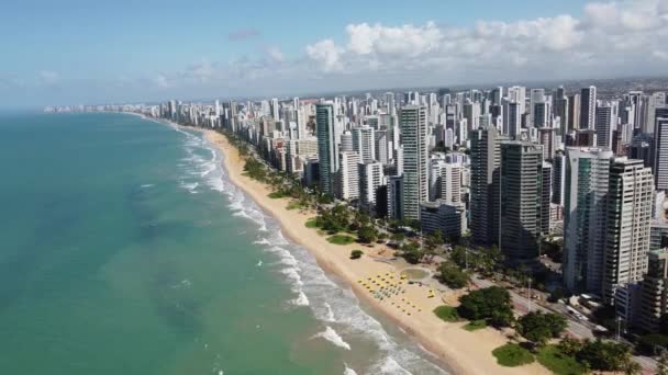 Paisaje Urbano Playa Recife Pernambuco Brasil Vista Mar Ciudad Paisaje — Vídeo de stock