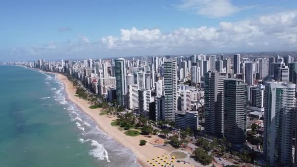 Pejzaż Miejski Plaży Recife Pernambuco Brazylia Widok Morze Mieście Krajobraz — Wideo stockowe