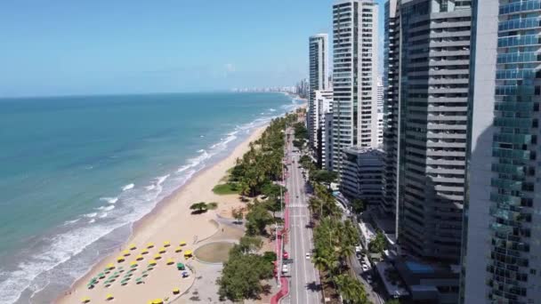 Recife Pernambuco Brezilya Daki Plaj Manzarası Şehirdeki Deniz Manzarası Recife — Stok video