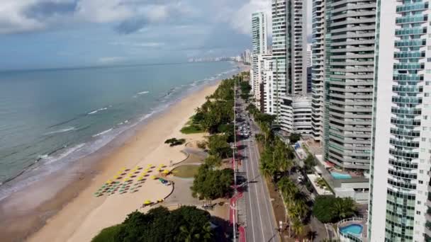 Cidade Praia Recife Pernambuco Brasil Vista Paisagem Marinha Cidade Cidade — Vídeo de Stock
