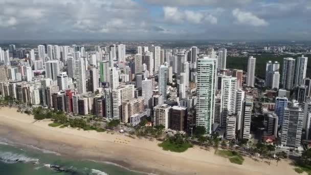 Παράλια Πόλη Ρεσίφε Περναμπούκο Βραζιλία Downtown View Beach Recife Παράκτια — Αρχείο Βίντεο
