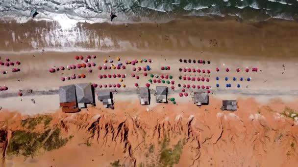 Пляж Paradise Заливе Каноа Кебрада Сеара Бразилия Tropical Scene Пляж — стоковое видео