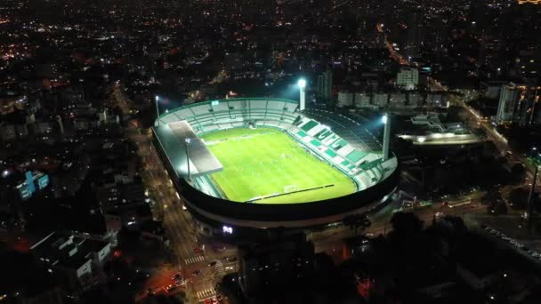 Brezilya Nın Başkenti Parana Daki Curitiba Daki Futbol Stadyumunun Gece — Stok video