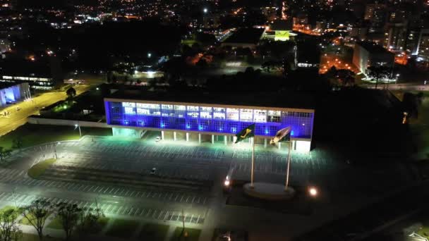 Ночной Вид Город Куритиба Парана Бразилия Nightlife Cityscape Ночной Вид — стоковое видео