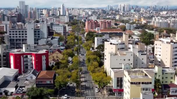 Városkép Felhőkarcolók Utcák Belvárosában Curitiba Parana Brazília Városkép Felhőkarcolók Utcák — Stock videók