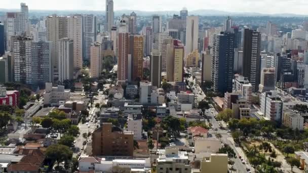 Paesaggio Urbano Grattacieli Strade Nel Centro Della Città Curitiba Parana — Video Stock