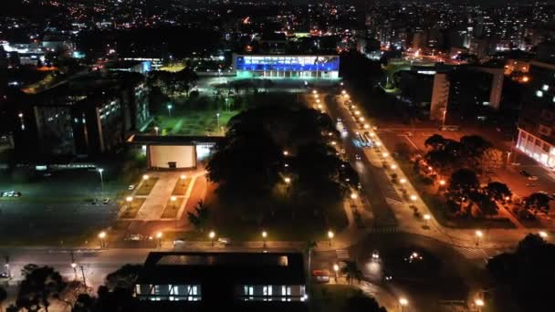 Ночной Вид Город Куритиба Парана Бразилия Nightlife Cityscape Ночной Вид — стоковое видео