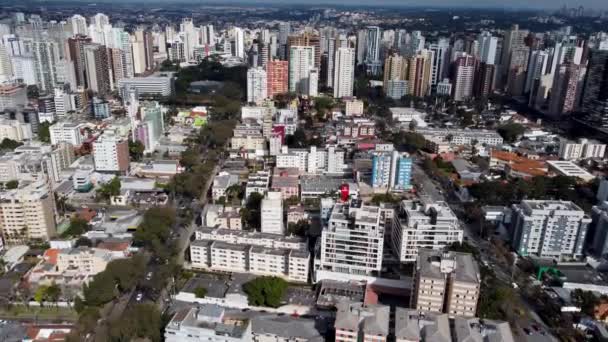 Cityscape Skyscrapers Streets Downtown City Curitiba Paraná Brasil Cityscape Skyscrapers — Vídeo de Stock