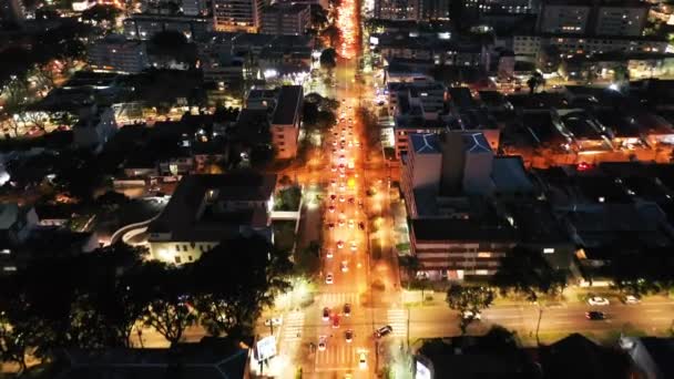 Nacht Skyline Uitzicht Curitiba Stad Parana Brazilië Uitgaansleven Stad Nachtzicht — Stockvideo