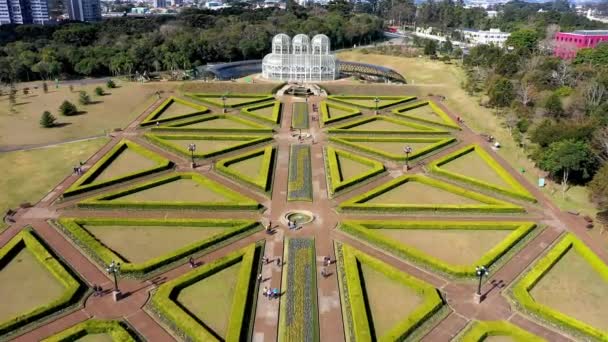 Blick Auf Den Botanischen Garten Curitiba Parana Brasilien Naturpark Scene — Stockvideo