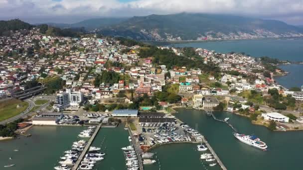 Vista Panorámica Playa Tropical Florianopolis Santa Catarina Brasil Vista Panorámica — Vídeos de Stock