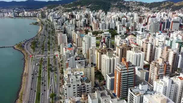 Centro Florianópolis Santa Catarina Brasil Vista Mar Ilha Centro Cidade — Vídeo de Stock